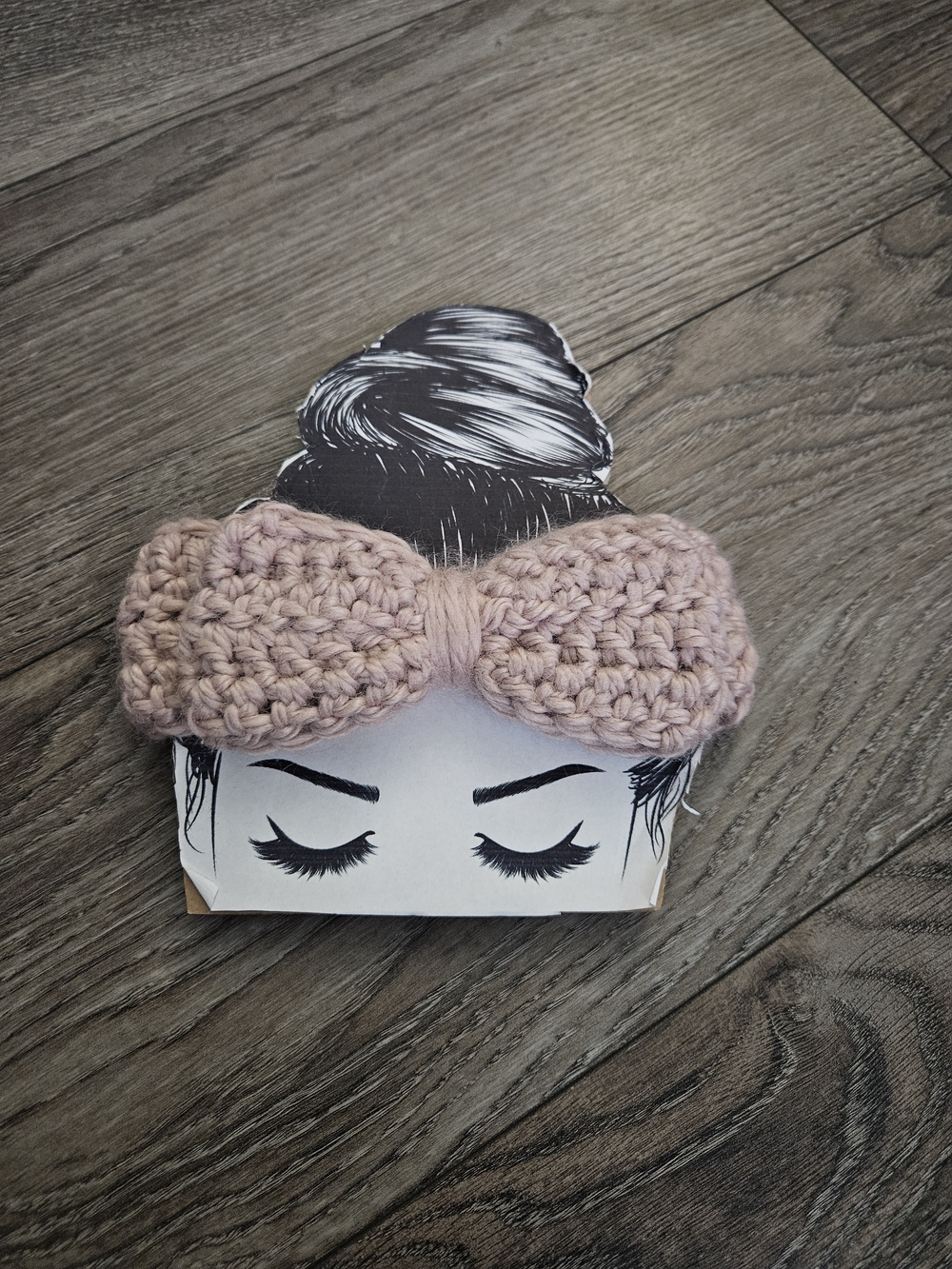 Handmade Pink Crochet Bow Headband for Baby, 6-12 Months